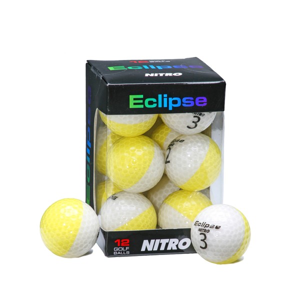Nitro Eclipse 12-Pack Golf Balls (Yellow/White)
