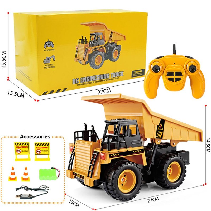 2.4GHz Remote Control 6 Channel Dump Truck with Lights Simulation