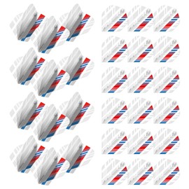 WINMAU Prism Delta White, Red & Blue Extra Thick Dart Flights - 10 sets per pack (30 dart flights in total)
