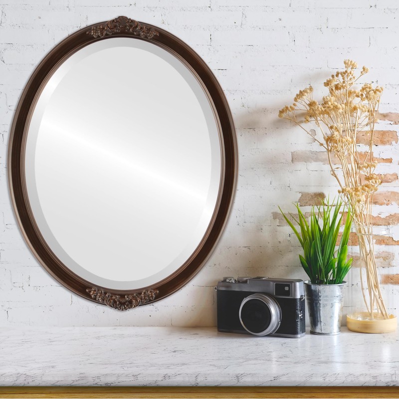 OVALCREST Oval Beveled Wall Mirror for Home Decor - Athena
