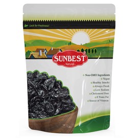 SUNBEST Pitted Dried Prunes, Dried Plum - Pitted in Resealable Bag (3 Lb)