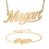 HUAN XUN Megan Script Name Necklace Bracelet Initial in Golden