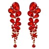 EVER FAITH Rhinestone Crystal Elegant Waterdrop Bridal Feast Dangle Clip-on