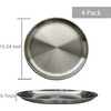 JXHAPY Reusable Brushed Metal Dinner Plates-Stainless Steel Round Plates,Dinner Plate