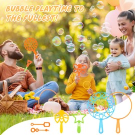 Pack of 18 Soap Bubbles Set, Children's Bubble Stick, Summer Soap Bubbles Accessories with 6 Bubble Solution, Large Bubble Toy for Children, Outdoor Games, Children's Birthday, Adult Wedding