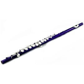 Sky Purple Lacquer Silver Keys Closed Hole C Flute, with Lightweight Case, Cleaning Rod, Cloth, Joint Grease and Screw Driver