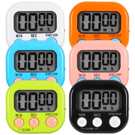 SHEYONGBY 6 Pack Multi-Function Electronic Timer, Learning Management, Suitable for Kitchen, Study, Work, Exercise Training, Outdoor Activities(not Including Battery)