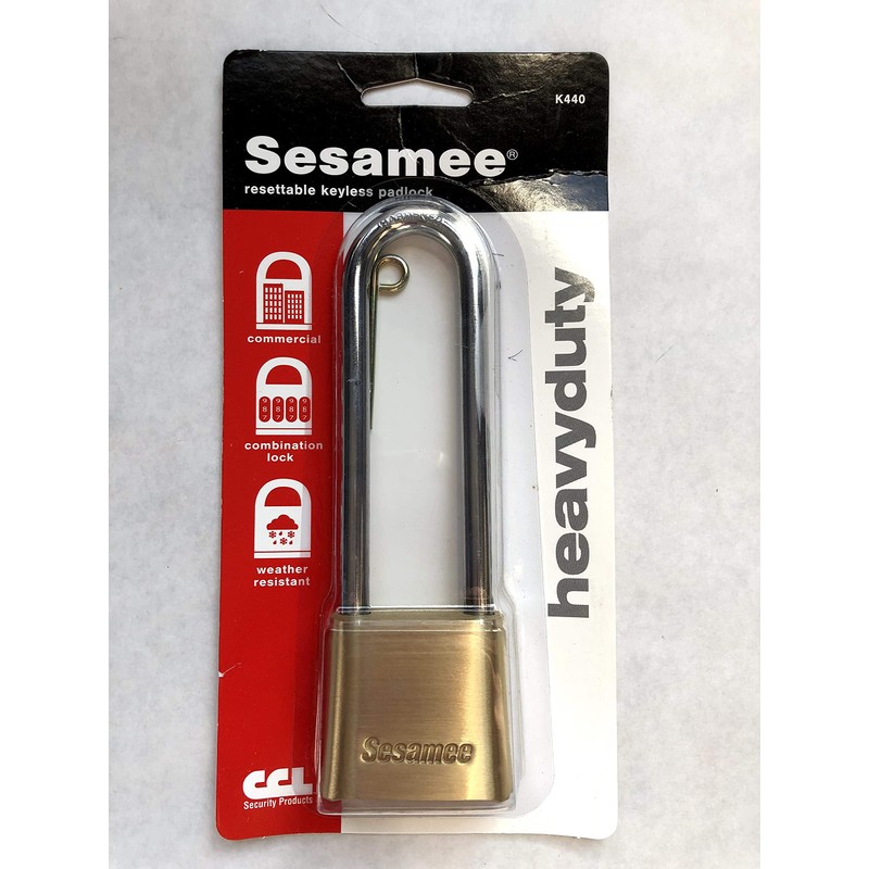 Sesamee K440 4 Dial Bottom Resettable Combination Brass Padlock with