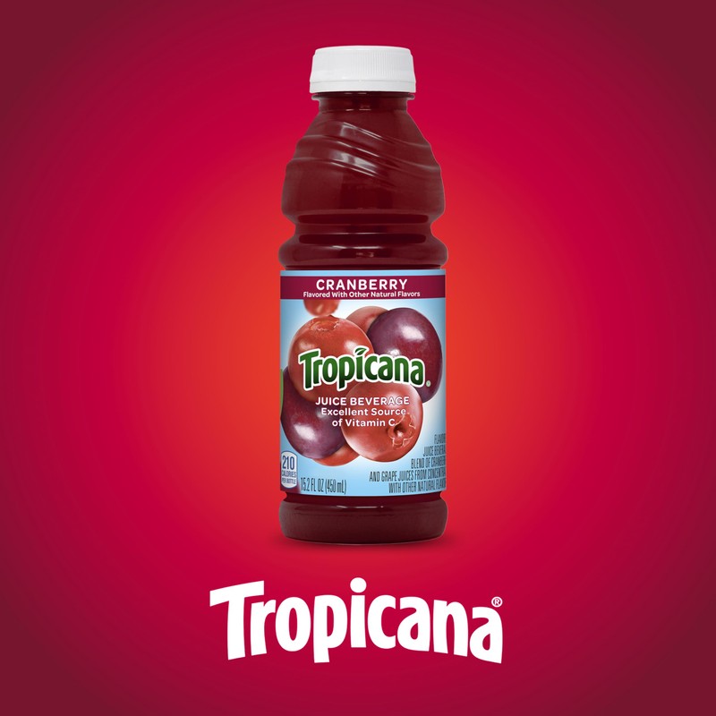 Tropicana Cranberry Juice Drink, 15.2 Ounce Bottle (Pack of 12)