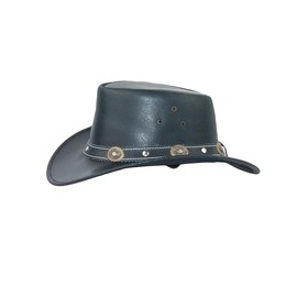 Black Jungle Reedley Leather Hat, Classic Western Hat, Cowboy Hat, black