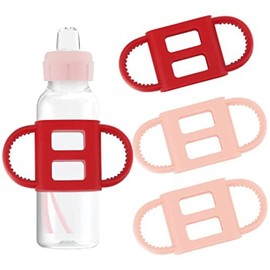 Impresa Baby Bottle Grips - Compatible with Dr. Brown Baby Bottles - 4-Pack Pink Fits 2.5-Inch Diameter - Easy-Grip Sippy Cup Handles & Stable Anti-Roll Design