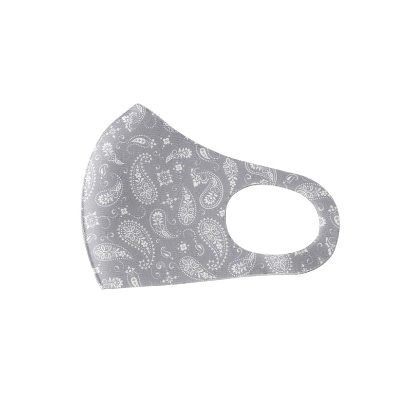 Komonee Face Mask Washable Reusable Grey Paisley Dustproof Cloth Mouth