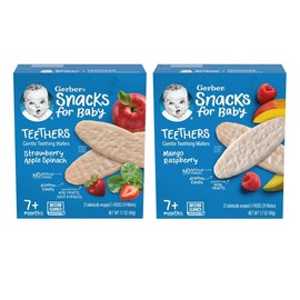 Gerber Teethers (1 Strawberry Apple Spinach, 1 Mango Raspberry) Variety Pack