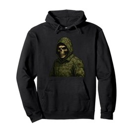 Cool Black Army Soldier in Gaming Mission Fighting Graphic Pullover Hoodie