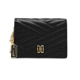 Daks (신세계강남점)DCWA1F218BK CARLISLE 블랙 퀼팅 로고 참장식 반지갑 (Shinsegae Gangnam Store) DCWA1F218BK CARLISLE Black Quilted Logo Charm Decoration Wallet