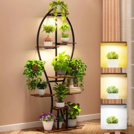 Zekoled 60'' Tall Plant Stand with Grow Lights Indoor 8-Tier Art Plant Shelf Home 1Pcs