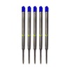 5 x Blue Compatible Medium Ballpoint Soft Roll Refill for