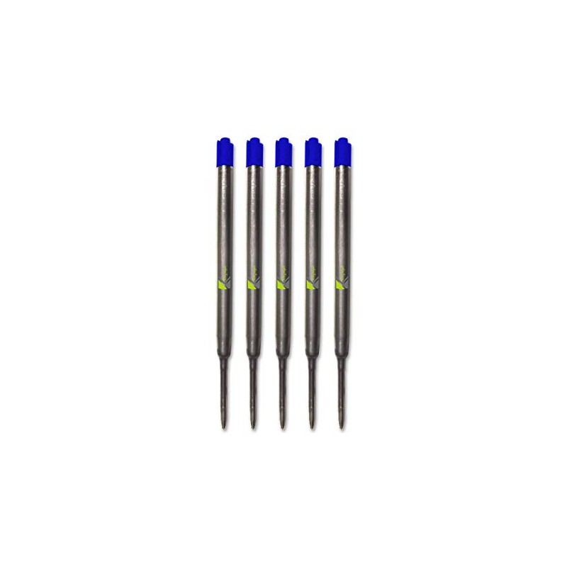 5 x Blue Compatible Medium Ballpoint Soft Roll Refill for