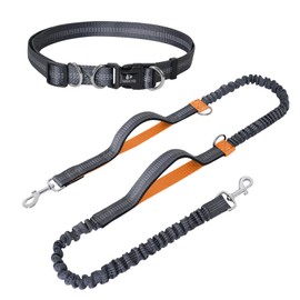 Snocyo Jogging Lead for Medium and Large Dogs, Elastic and Reflective Dog Lead, Retractable Running Lead with Double Handle and Waist