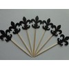 Black Fleur De Lis Cupcake Toppers - Party Picks -