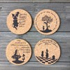 Alice in Wonderland Quotes Cork Coaster Set of 4