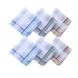 BonjourMrsMr Men's Handkerchies Soft Cotton Hanky Pocket Square Size 17inch