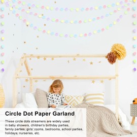 5 Piezas de Decoración de Fiesta, Guirnalda de Puntos Circulares Colgantes, Guirnalda de Papel de Colores con Puntos Circulares para Cumpleaños, Bodas, Baby Shower, Compromiso