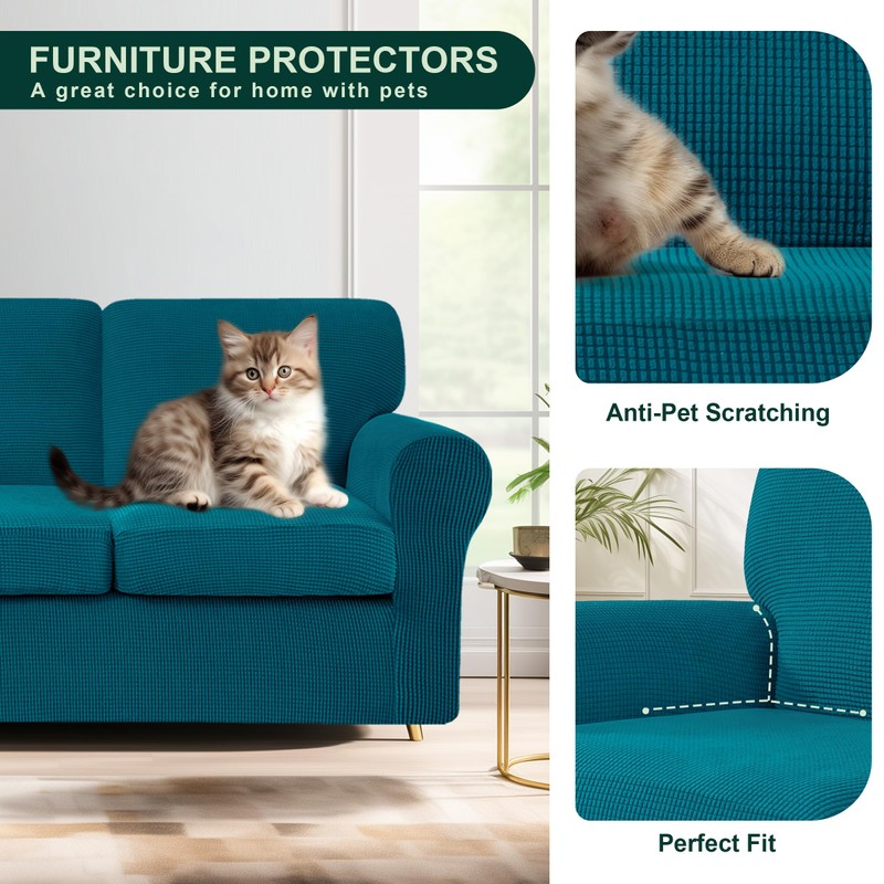 CHUN YI 7 Piece Couch Covers Sofa Covers Washable, Stretch