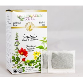 Celebration Herbals Organic Catnip Leaf and Blossom Tea Caffeine Free -- 24 Herbal Tea Bags