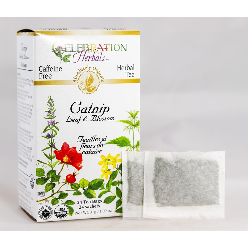Celebration Herbals Organic Catnip Leaf and Blossom Tea Caffeine Free