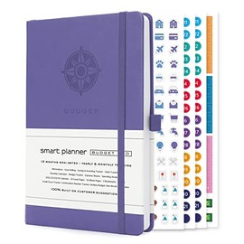 Smart Planner Budget Book – A5 Size 8.6 x 5.7 inches – Undated Budget Planner Organizer with Calendars, Debt Tracker, Expense Sheets, Savings Trackers and More – Inner Pocket for Receipts (Lavender)