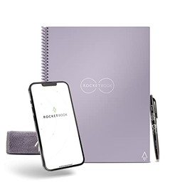 Rocketbook Smart Reusable Notebook - Dot-Grid Eco-Friendly Notebook with 1 Pilot Frixion Pen & 1 Microfiber Cloth Included - Lightspeed Lilac, Executive Size (6" x 8.8")