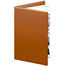 Menu Book Grace Hard Type Clear File 12 Pages (6 Sheets 12 Sides) A4 PU Leather (Light Brown)