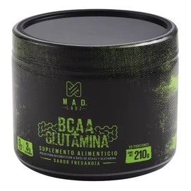 BCAA Glutamina MAD LABZ 210g Sabor Fresandia 30 Servicios Deportivo Sin Lactosa