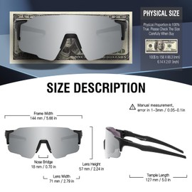 DUCO Sports Sunglasses for Men Women Fishing Cycling Mountain Bike Sun Glasses UV400 Protection 0042 (Black Temple Silver Lens)