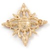 Red/Clear Austrian Crystal Diamond Shape Corsage Brooch In Gold Plating