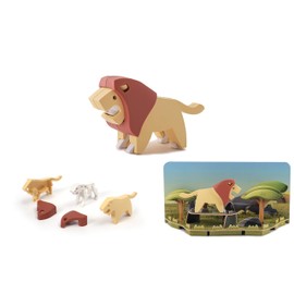 HALFTOYS HA001 Collectibles Magnetic Animals Play Sets, 3D Jigsaw Puzzle Blocks, STEM Educational Take Apart Toys Gift for Toddler & Kids 3+ Years (Lion)