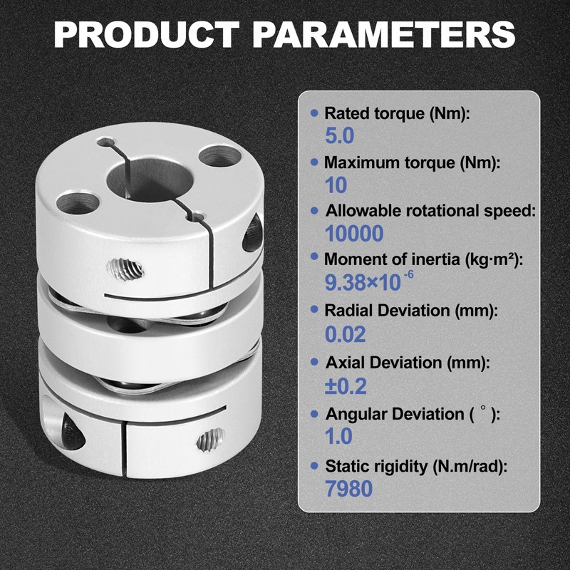 Flexible Shaft Coupling, D32 L40 Aluminum Flexible Diaphragm Motor Shaft