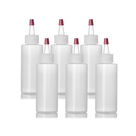 ljdeals 2 oz Plastic Bottles with Yorker Caps, Squeezable, Refillable containers, perfect for condiments, hair color, shampoo, lotions, creams... Packs of 6, BPA-free, TSA travel size, made in the USA