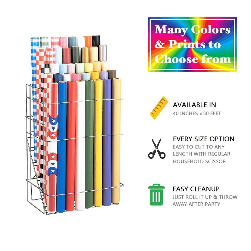 Party Essentials 50NRDG Plastic Banquet Table Roll, 50' Length x