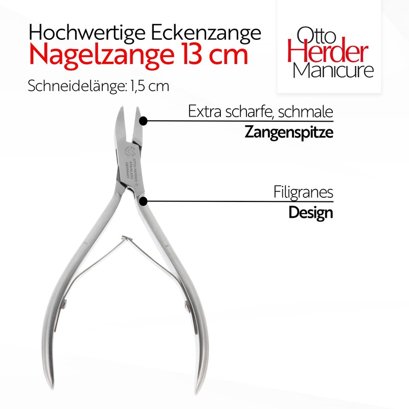 Otto Herder Manicure Nail Clippers for Hard Toenails 13 cm,
