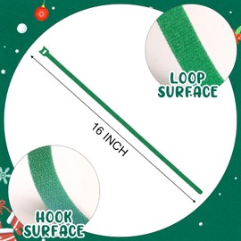 16 Inches Christmas Garland Ties 100 Pcs Green Adjustable Holiday Garland Ties Reusable Nylon Garden Plant Cable Straps for Christmas Tree Wreath Stairways Railings Decoration
