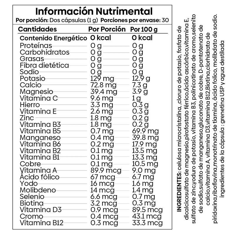 VIT 23 Multivitamínico Completo Nutrientes Vidalabs México con 23 Nutrientes