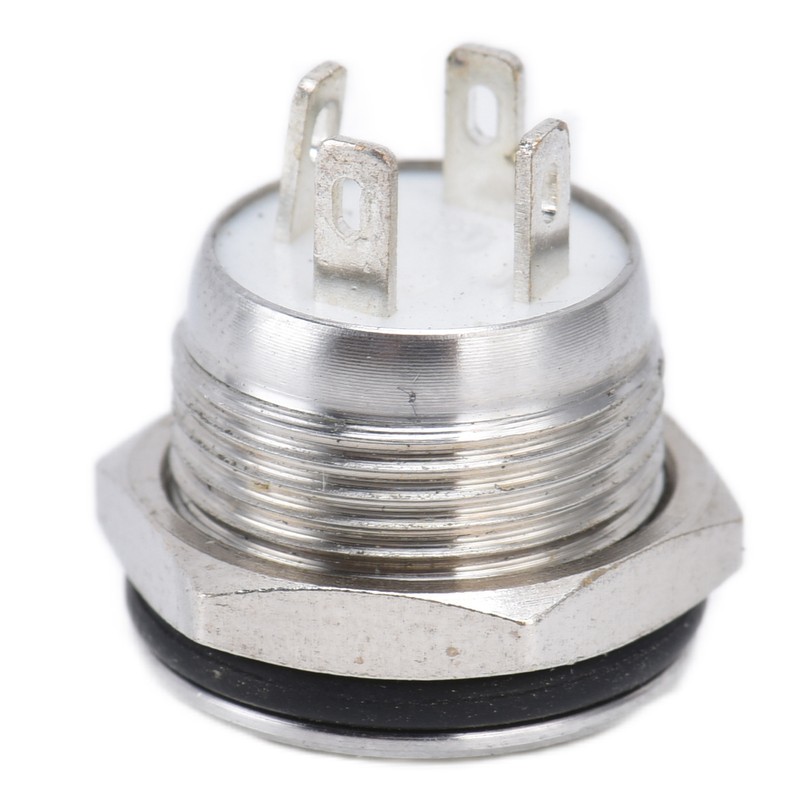 5Pcs Button Switch Stainless Steel Flat Top Button with LED