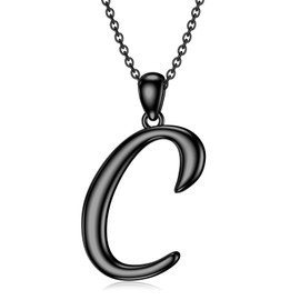 Initial Necklaces 26 Capital Letter Necklaces S925 Sterling Silver Letter Pendant Initial Necklaces for Women -C-B-new