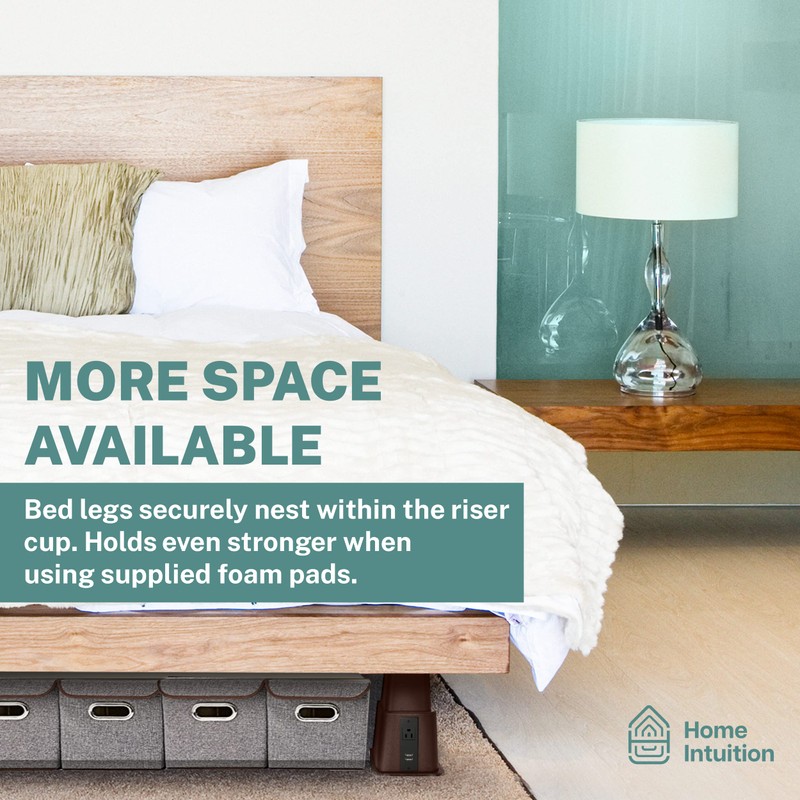 Home Intuition Heavy Duty Adjustable Bed Risers Furniture Riser 3,