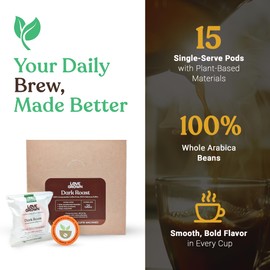Dark Roast Love Grown Compostable Coffee Pods for Keurig® Machines - Box of 15.