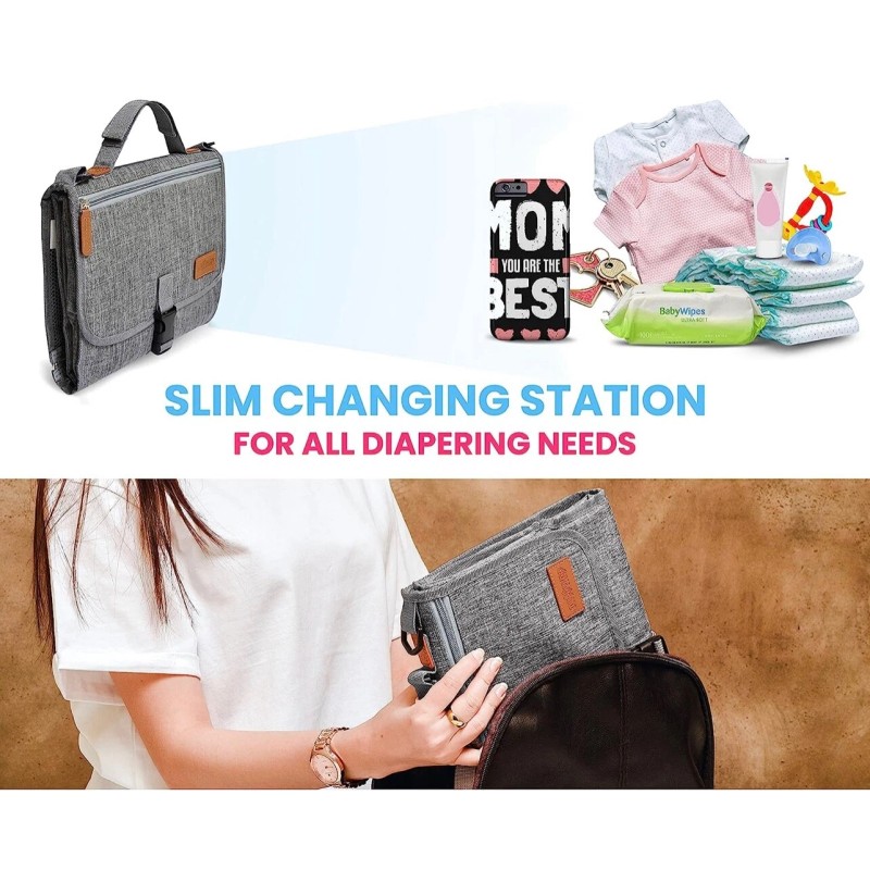 MUPPYKAP Portable Changing Pad with Shoulder Strap - Detachable Travel