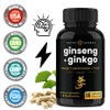 Ginseng capsules containing ginkgo biloba and vitamin B12 improve energy performance and concentration., 2 packs, 90 tablets / 은행잎과 비타민 B12를 함유한 인삼 캡슐은 에너지 활동 능력 및 집중력을 향상시켜 줍니다., 2개, 90정