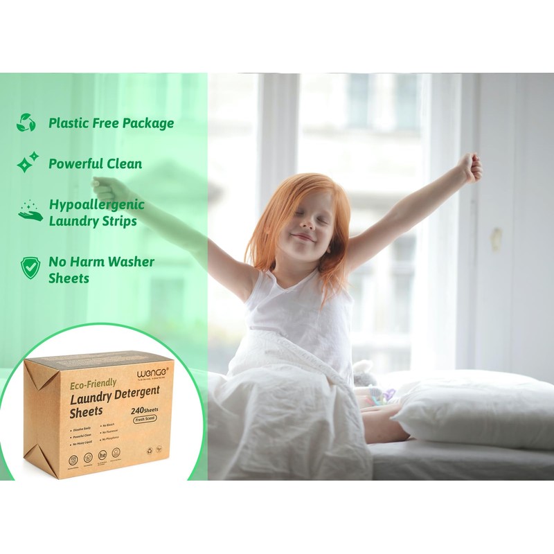 Wenge Laundry Detergent Sheets Eco-Friendly 240 Sheets No Plastic Jug,